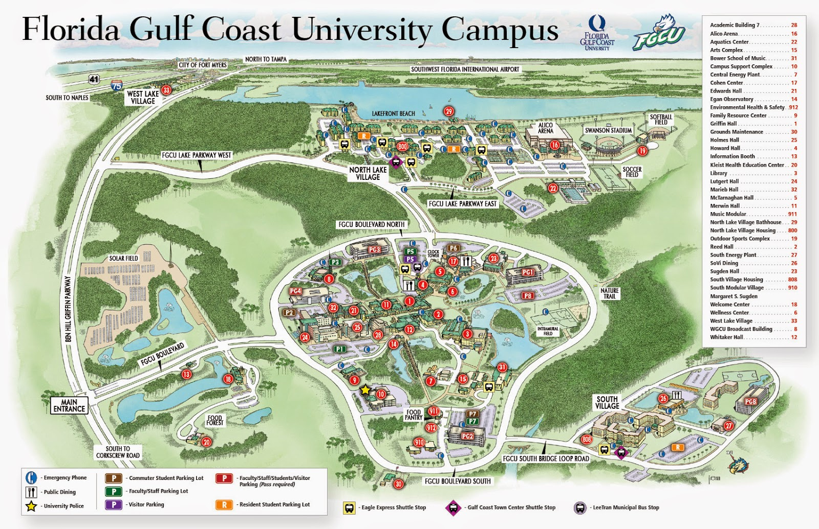 Rob&amp;#039;S Digital Cartography: Effective And Creative Campus Maps for Map Of Florida Gulf Coast University