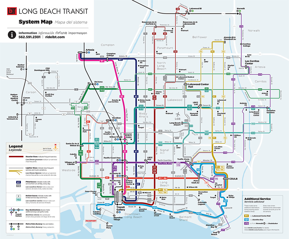 Routes And Services - Ridelbt Long Beach Transit pertaining to Long Beach Transit Schedule Map