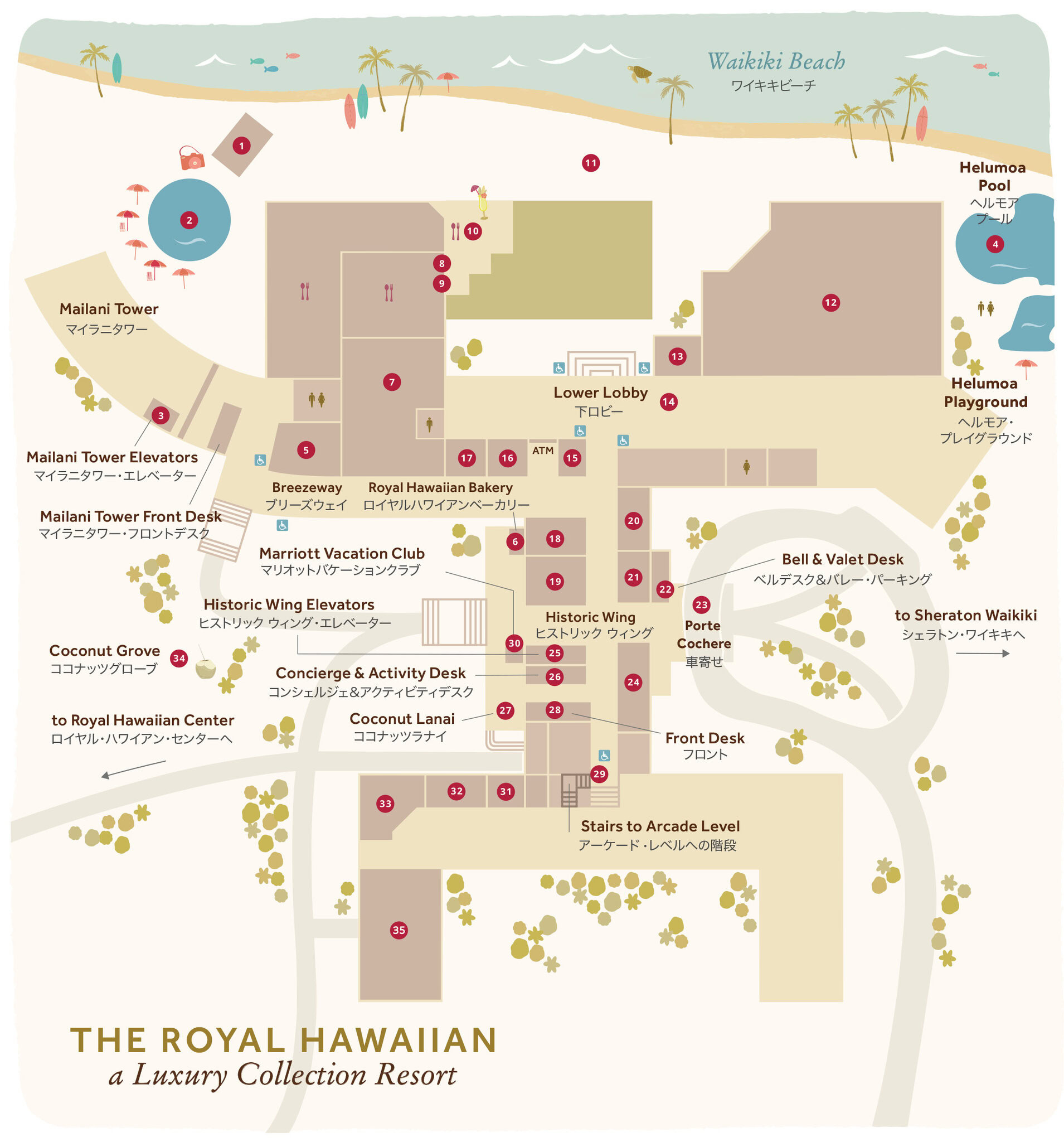 Royal Hawaiian Map | Collections Of Waikīkī pertaining to Map of Hotels on Waikiki Beach Hawaii