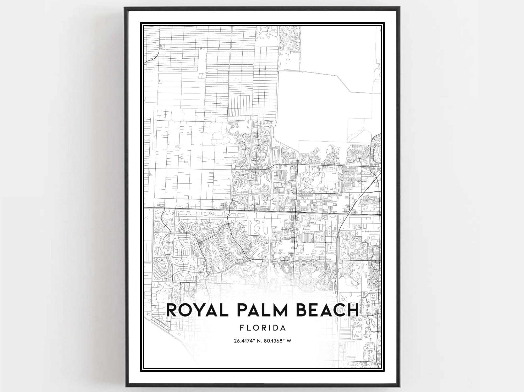 Royal Palm Beach Map Print, Royal Palm Beach Map Poster Wall Art pertaining to Royal Palm Beach Fl Map