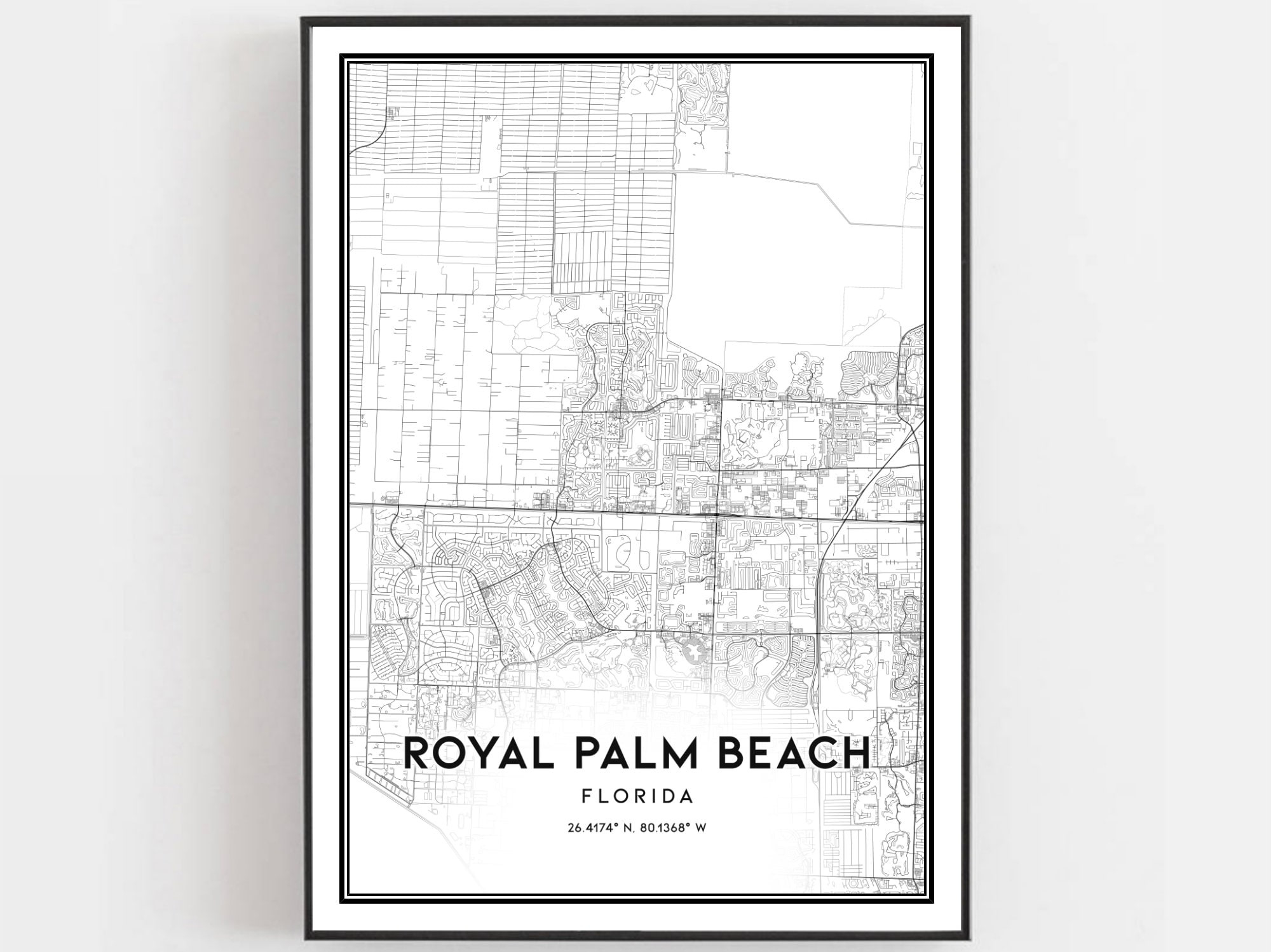 Royal Palm Beach Map Print, Royal Palm Beach Map Poster Wall Art regarding Map of Royal Palm Beach Florida