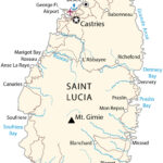 Saint Lucia Map And Satellite Image   Gis Geography Inside Map Of St Lucia Beaches