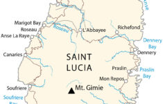 Saint Lucia Map And Satellite Image - Gis Geography inside Map Of St Lucia Beaches