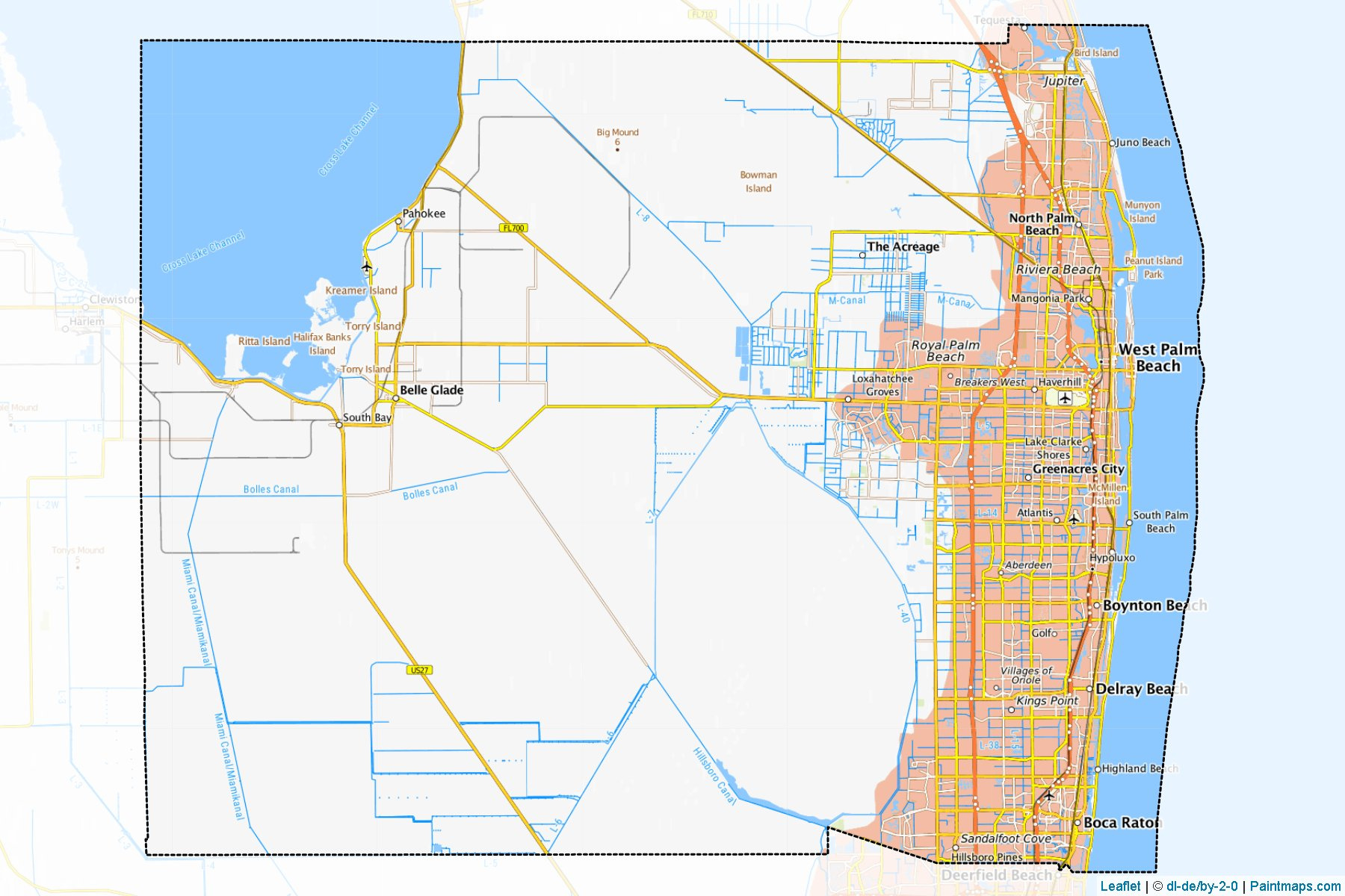 Sample Maps Of Palm Beach Generated With Map Cropping (Masking) Tool. with regard to Palm Beach County Zip Map
