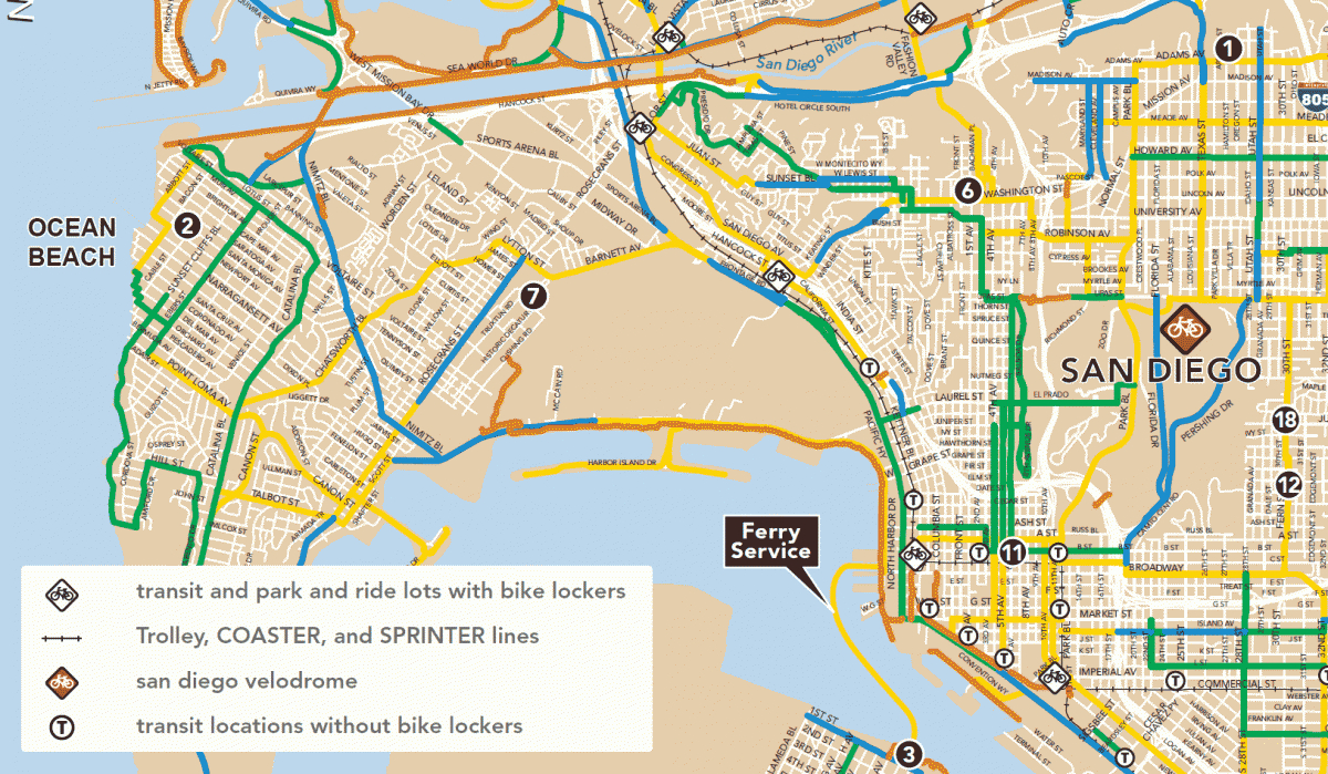 San Diego Regional Bike Map | Ocean Beach San Diego Ca pertaining to San Diego Ocean Beach Map