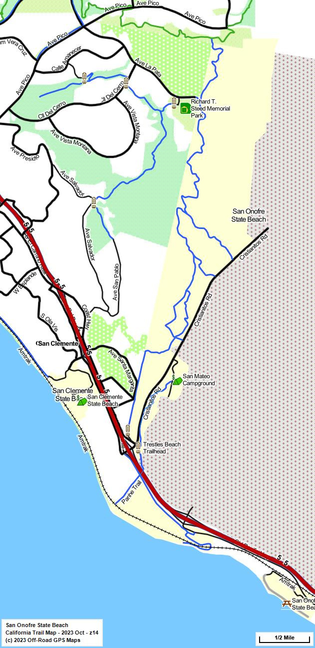San Onofre Sb - California Trail Map within San Onofre Beach Campground Map