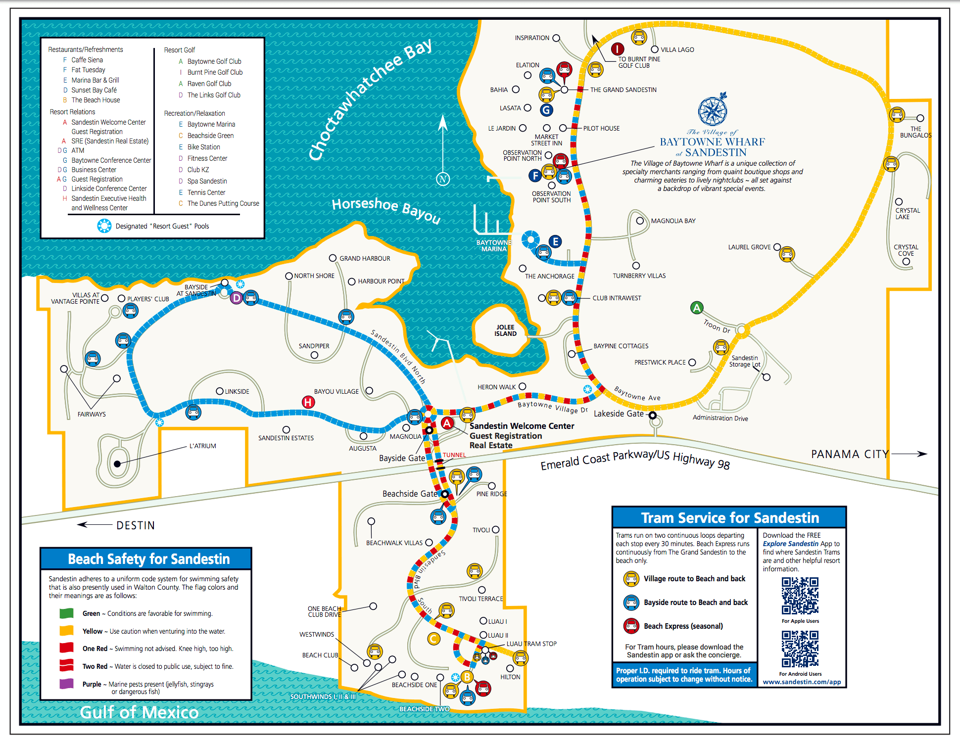 Sandestin Map &amp;amp; Tram Routes | Hilton Sandestin Beach Resort for Map Sandestin Golf Beach Resort