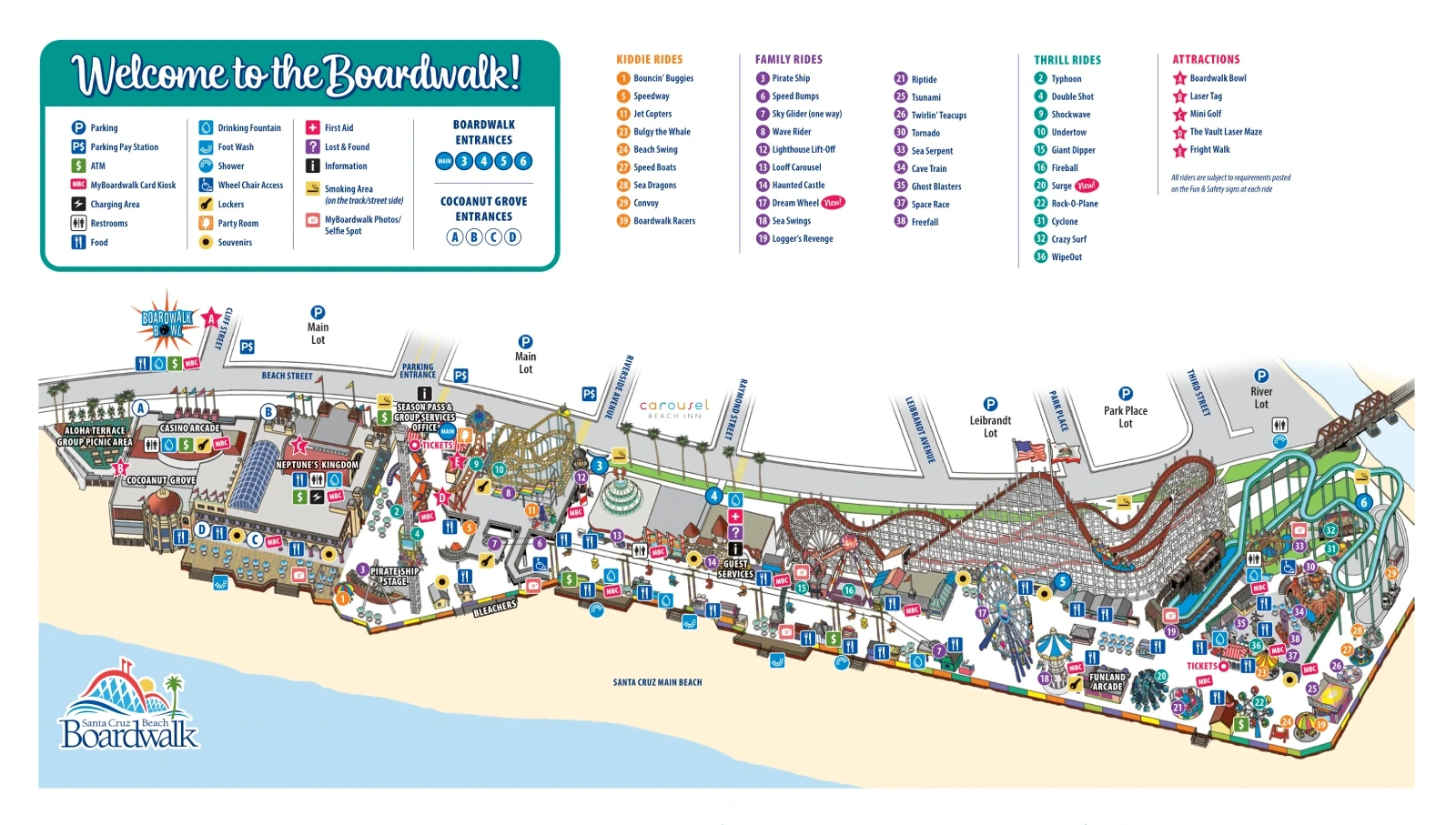 Santa Cruz Beach Boardwalk Map And Brochure (2025 - 2003 with Santa Cruz Beach Boardwalk Map