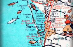 Sarasota Bradenton Retro Beach Map Print Funky Vintage Turquoise within Map Of Florida West Coast Siesta Key