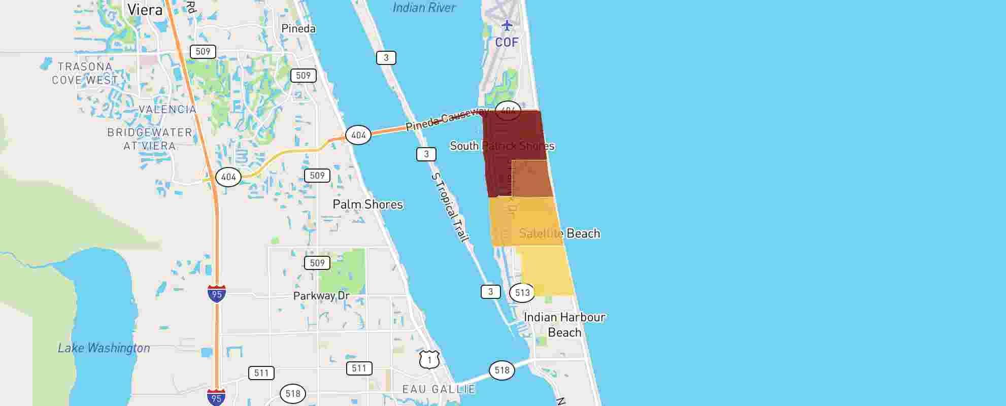 Satellite Beach, Fl - 32937 - Real Estate Market Data with Map of Florida Satellite Beach