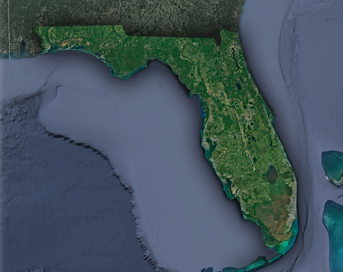 Satellite Map Of Florida - Whiteclouds intended for Satellite Map of Florida Gulf Coast