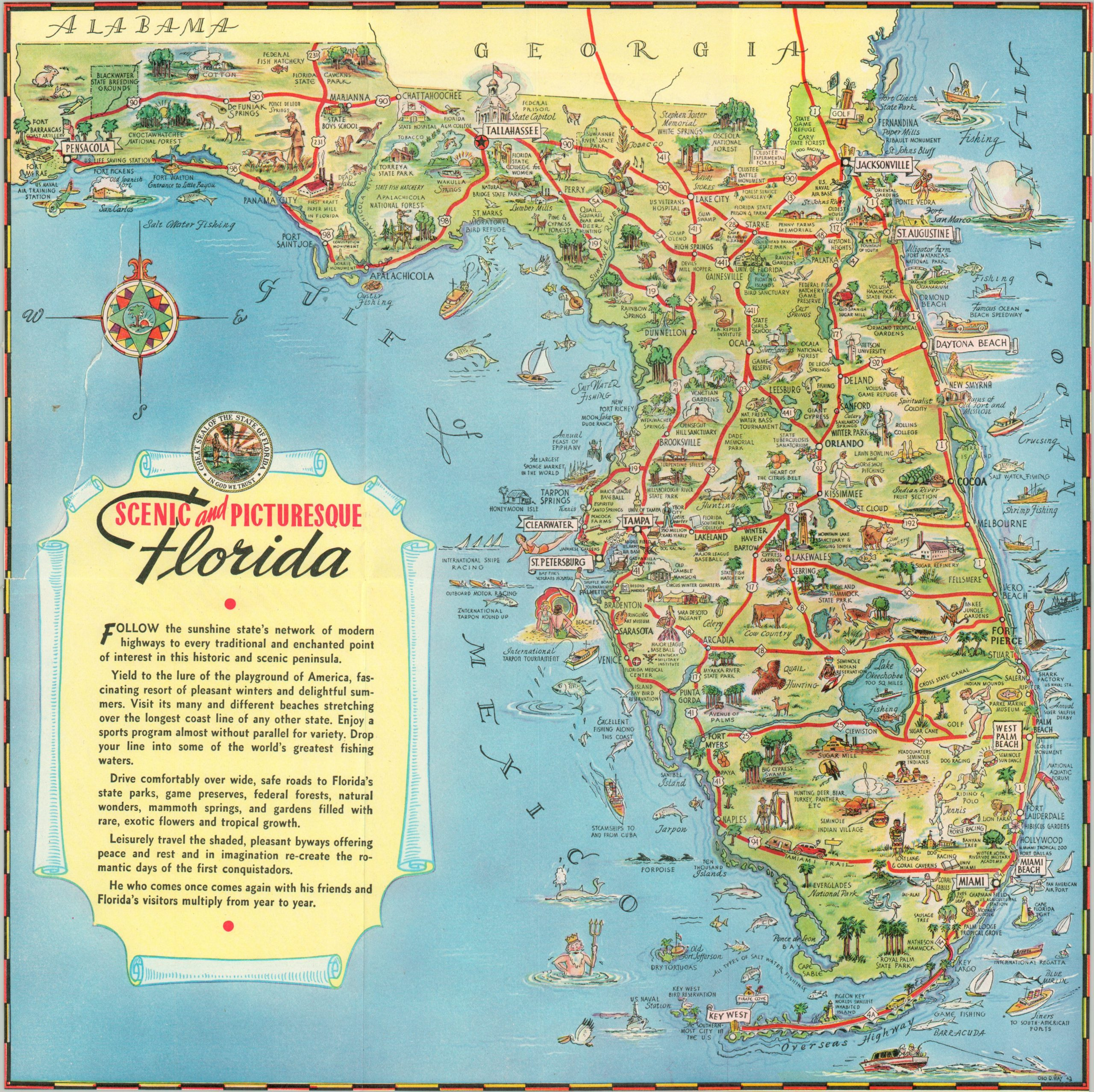 Scenic And Picturesque Florida within Tourist Map of Florida East Coast