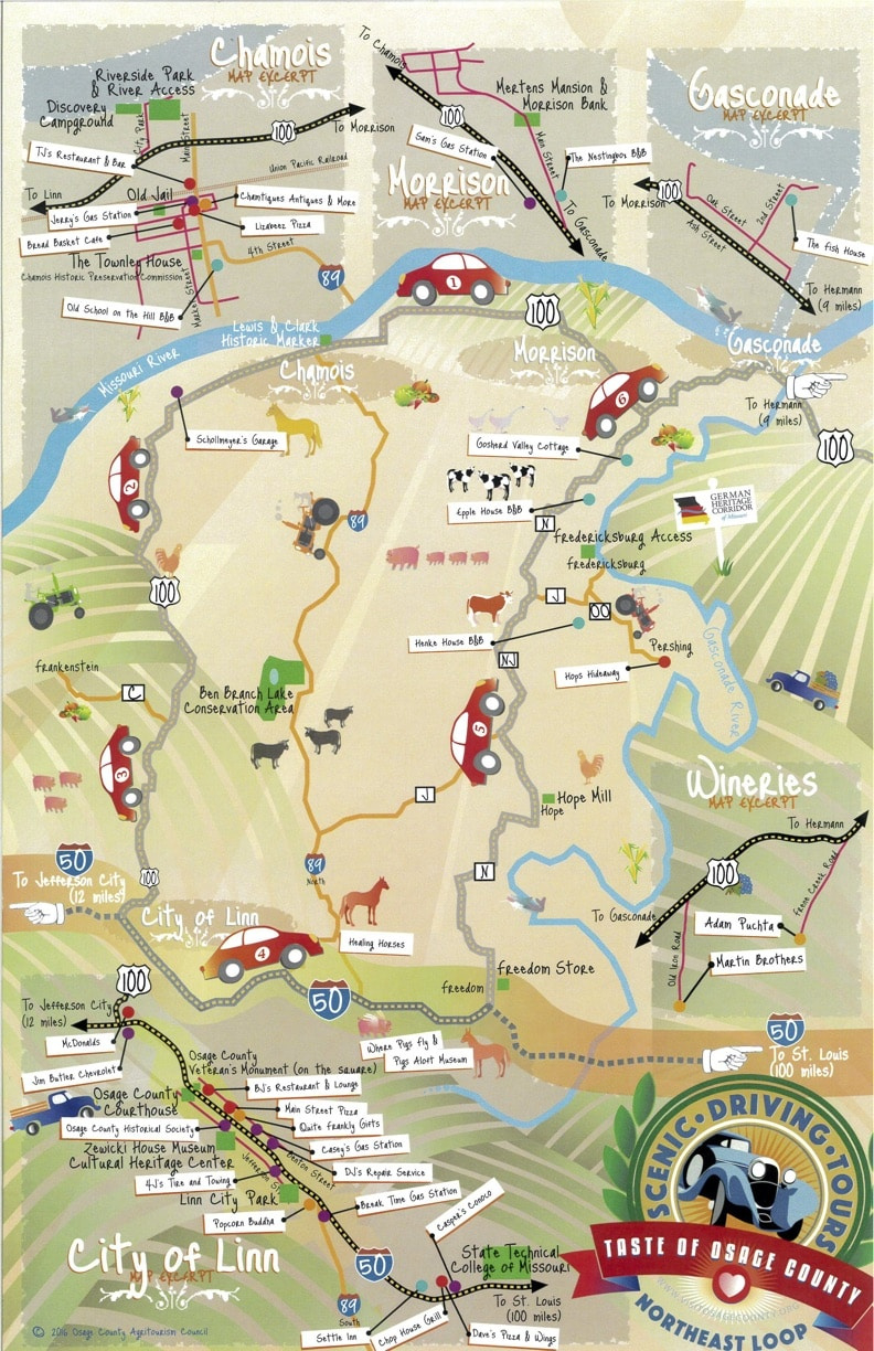 Scenic Routes - Welcome To Osage County with Map Of Osage Beach Mo