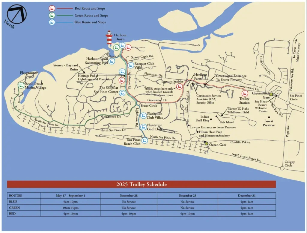 Sea Pines Beach Club Parking And Sea Pines Trolly Info - Summer inside Sea Pines Beach Access Map