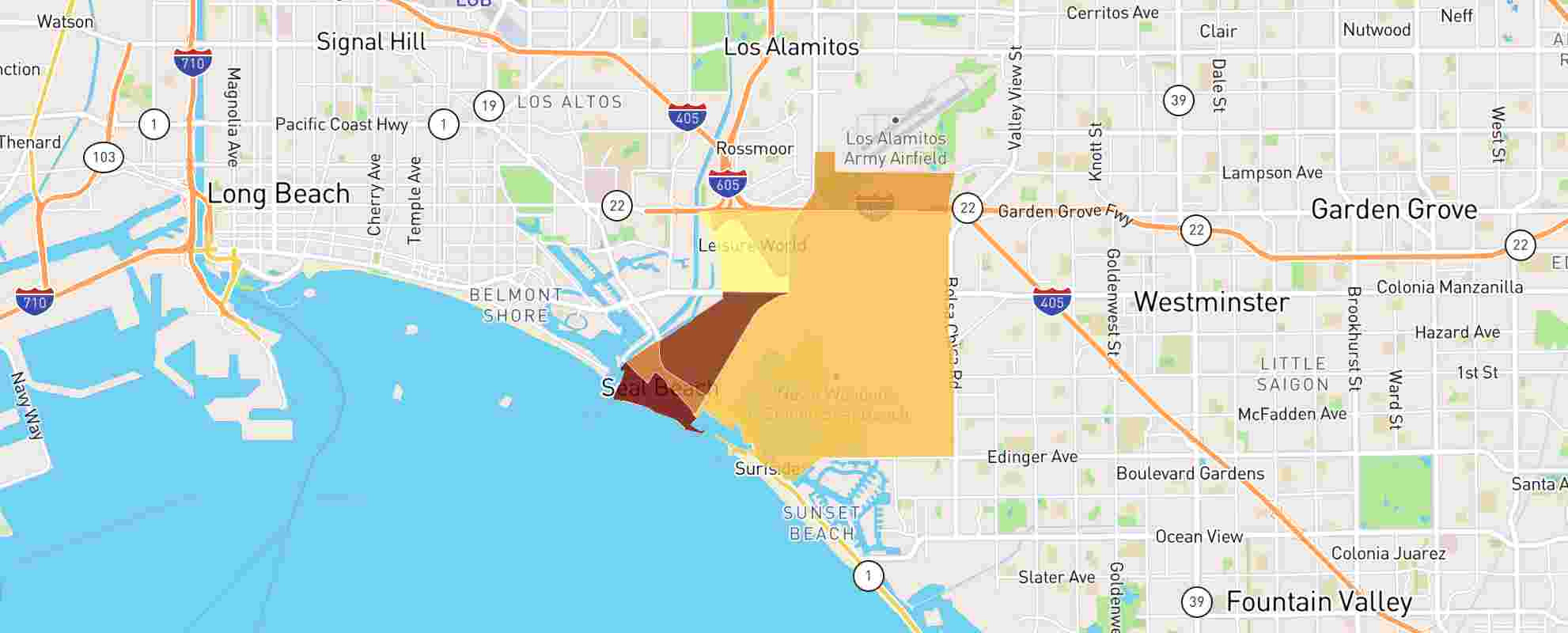 Seal Beach, Ca - 90743 - Real Estate Market Data - Neighborhoodscout inside Seal Beach Leisure World Map