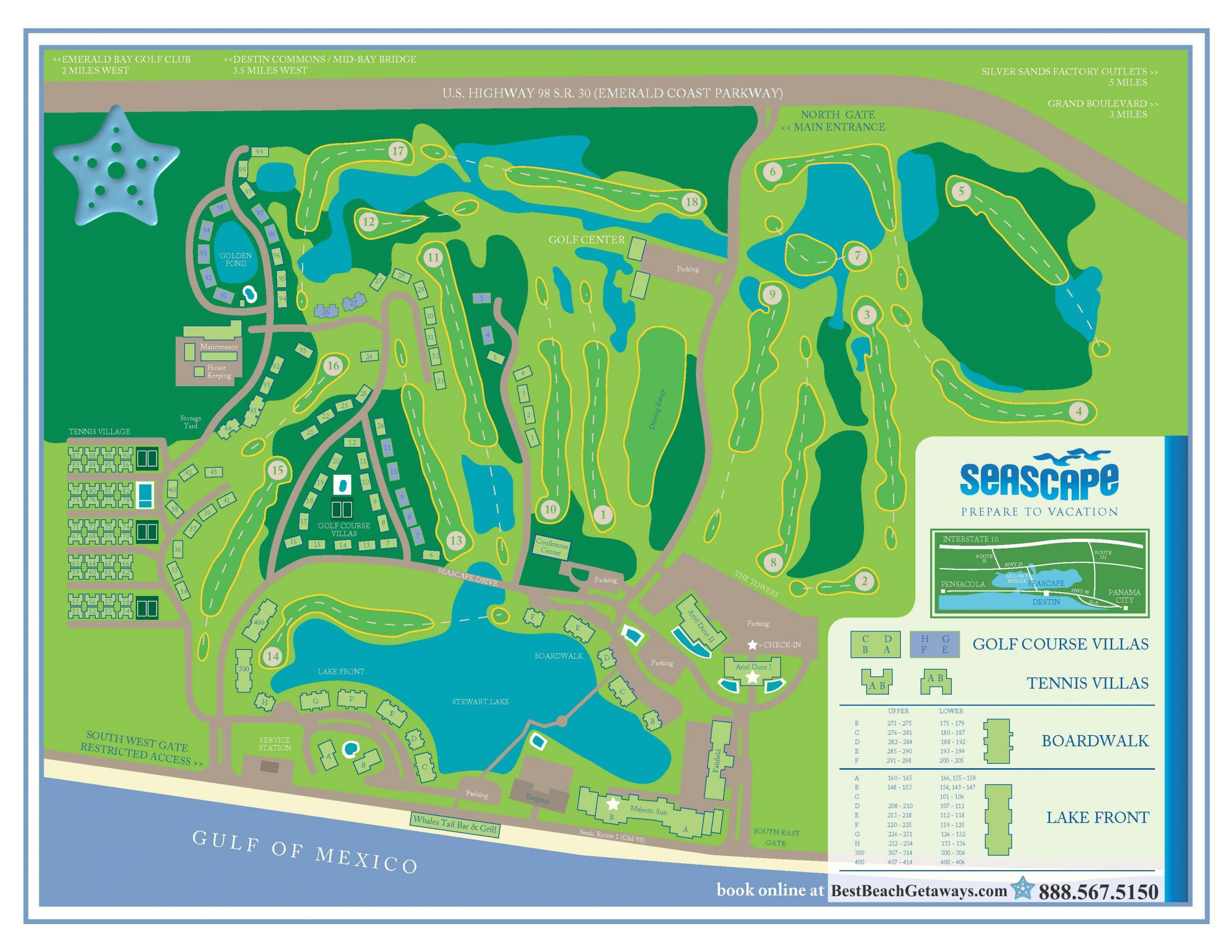 Seascape Resort - Vacation Rentals - Best Beach Getaways intended for Seascape Resort Miramar Beach Map