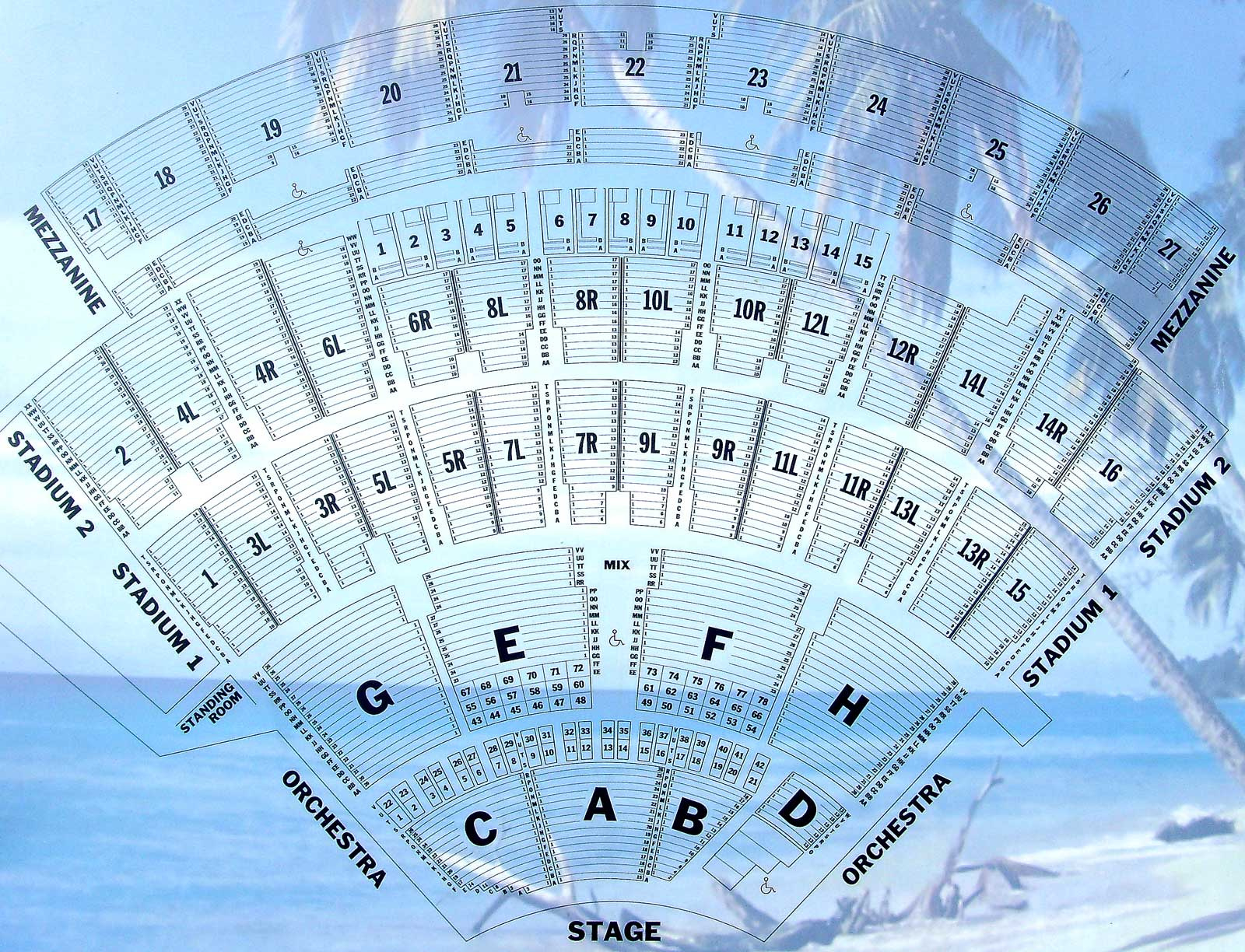 Seating Chart inside Jones Beach Concert Seating Map