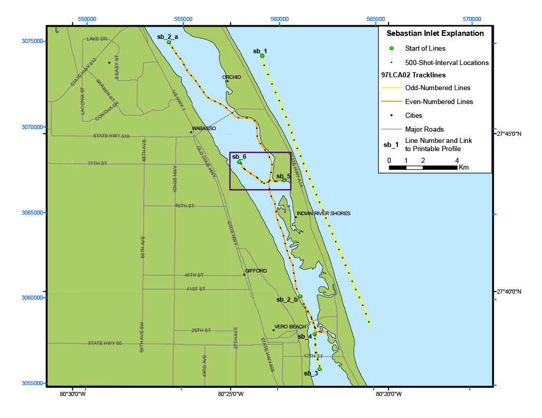Sebastian Inlet Map - Archive Of Digital Boomer Sub-Bottom Data with Map Of Florida East Coast Inlets