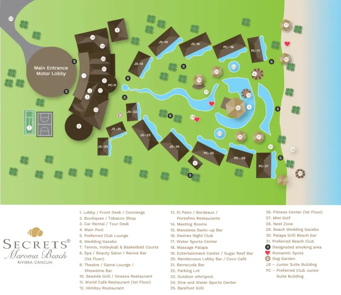 Secrets Maroma Beach Riviera Cancun Map (2023 - 2020) - All Maps in Secrets Maroma Beach Resort Map