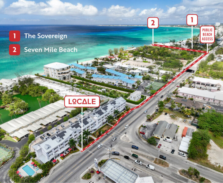 Map of Seven Mile Beach Grand Cayman
