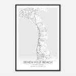 Seven Mile Beach Cayman Islands Map Poster, Seven Mile Beach City Road Wall  Art Print   Custom Maps & Posters Regarding Seven Mile Beach Cayman Islands Map
