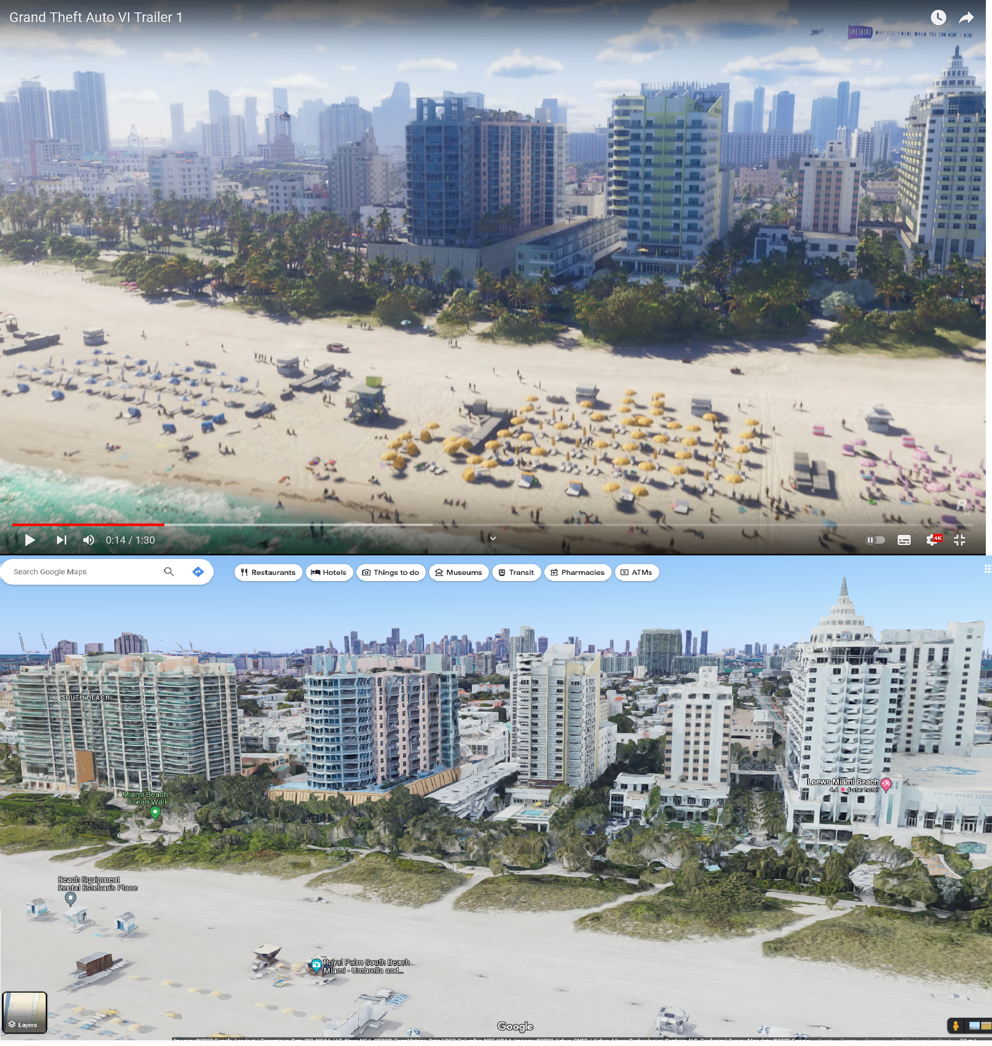 Shot Comparison Of Royal Palm South Beach Miami In Google Maps : R in Google Maps South Beach Miami