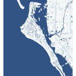 Siesta Key Florida Map   Pittsburgh Map Company   Etsy Throughout Siesta Key Beach Florida Map