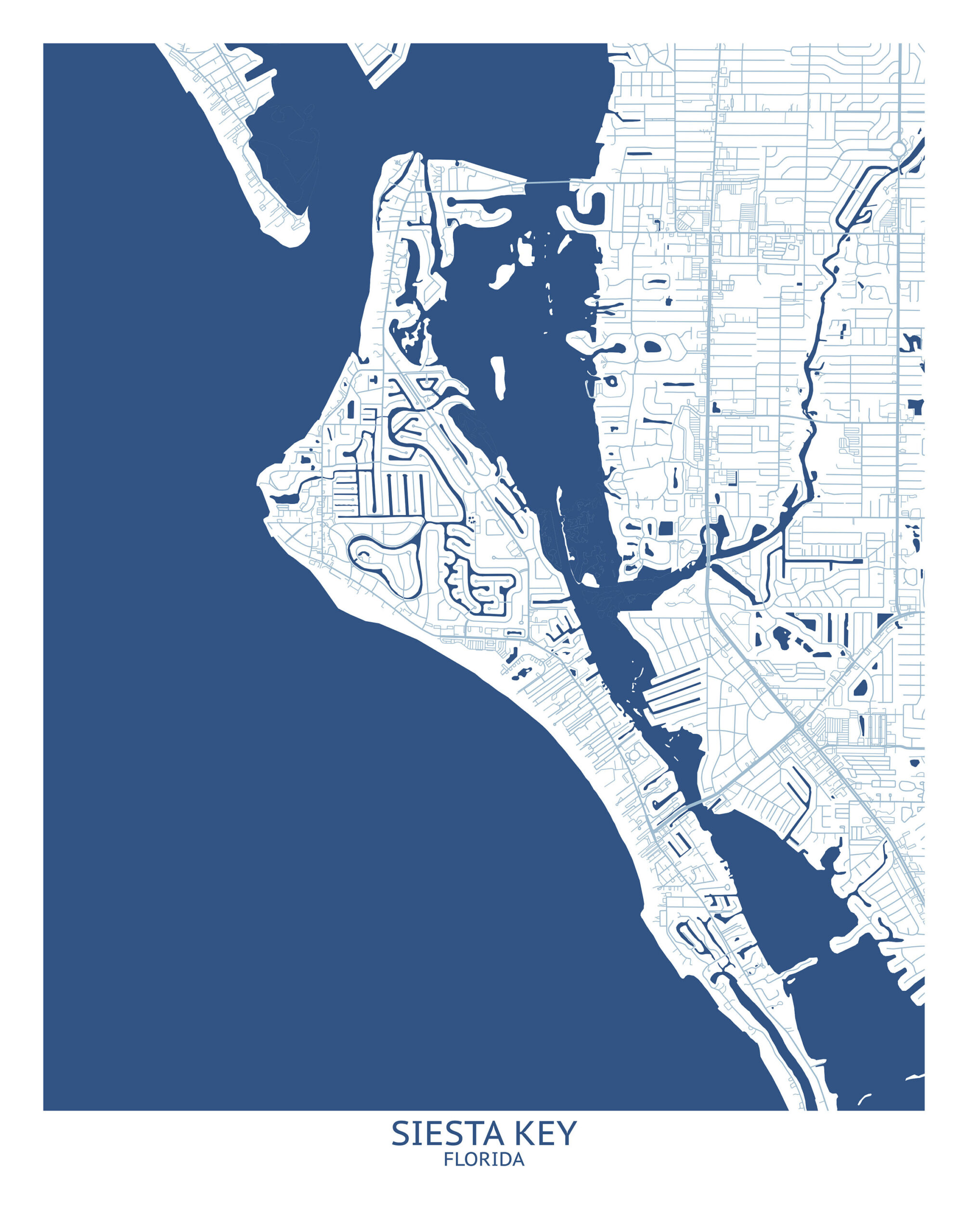 Siesta Key Florida Map - Pittsburgh Map Company - Etsy with regard to Siesta Key Beach Map Florida