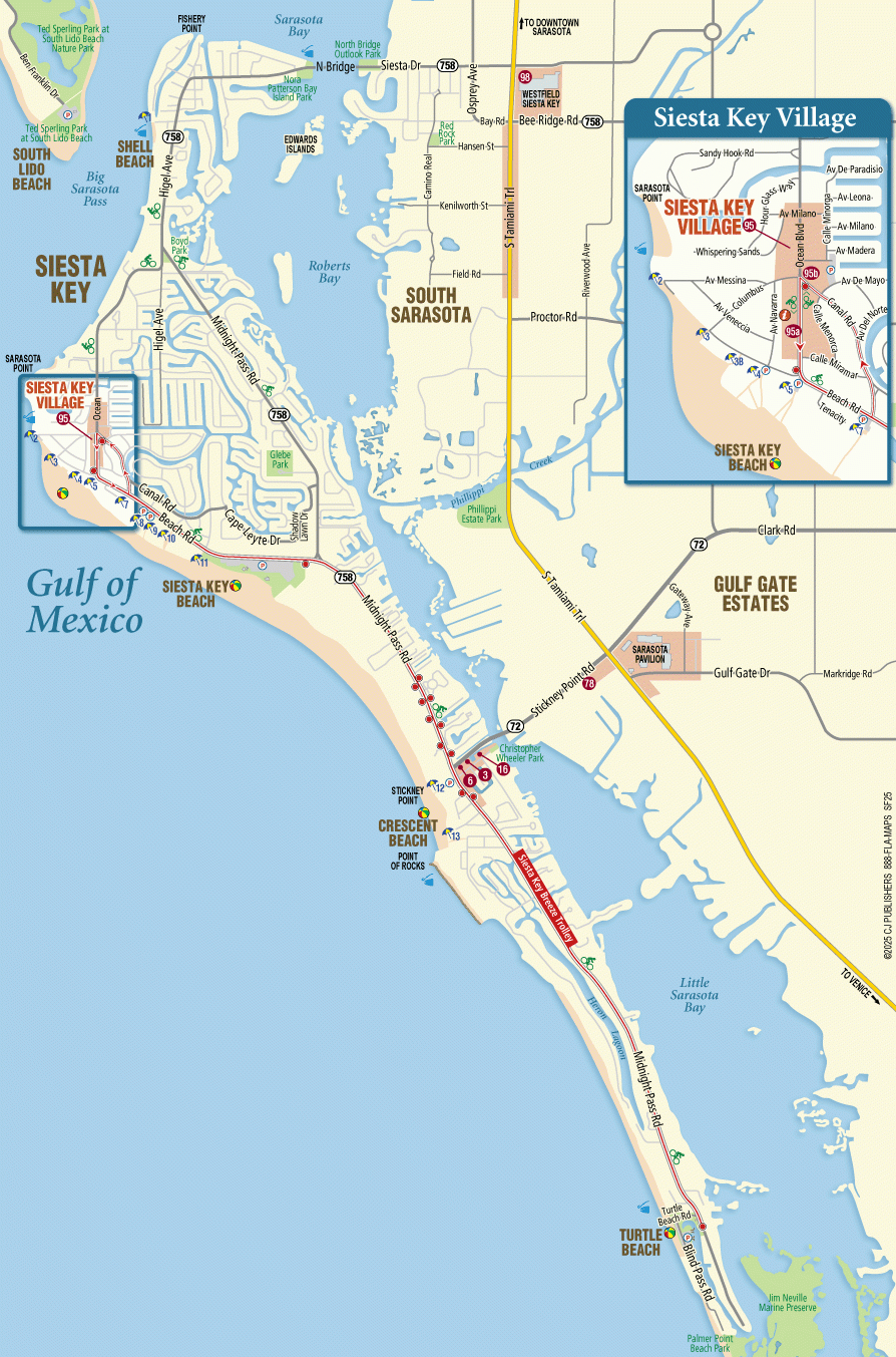 Siesta Key Map - Interactive Map Of Siesta Key Florida for Map Of Siesta Key Beach