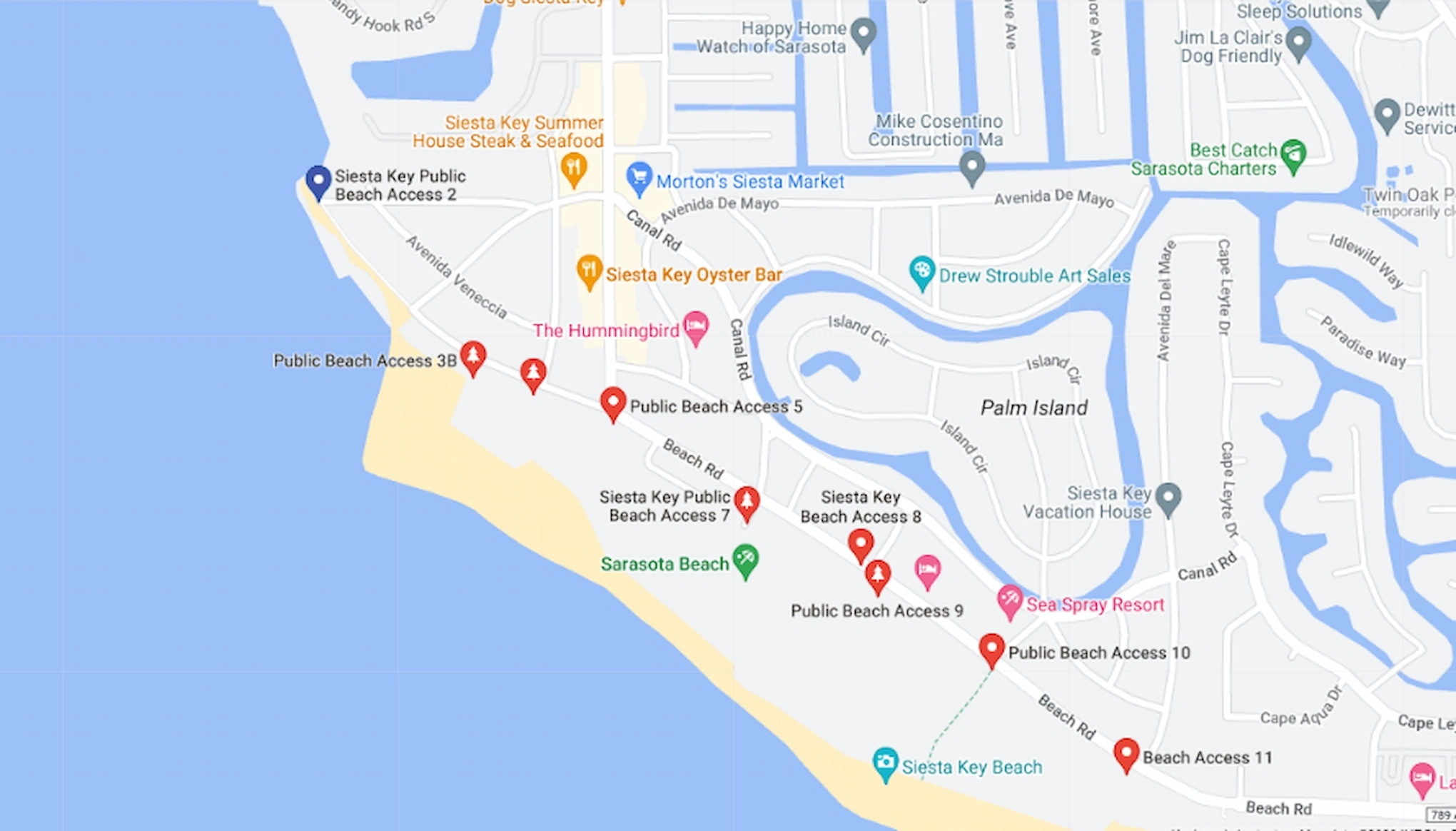 Siesta Key Public Beach Access 2: Options And Limitations - Beach Yep intended for Siesta Key Beach Access Map