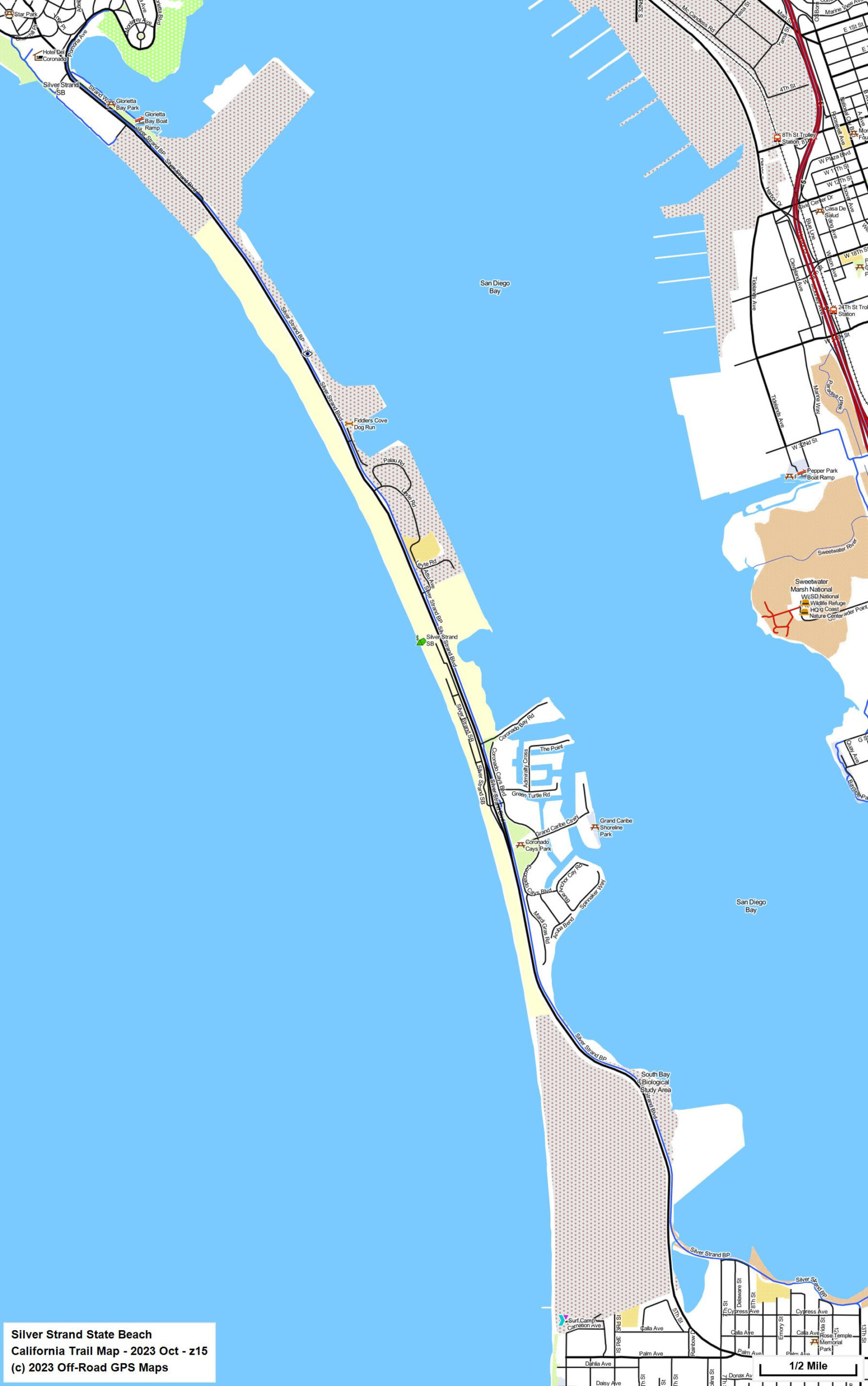Silver Strand Sb - California Trail Map within Silver Strand State Beach Camping Map