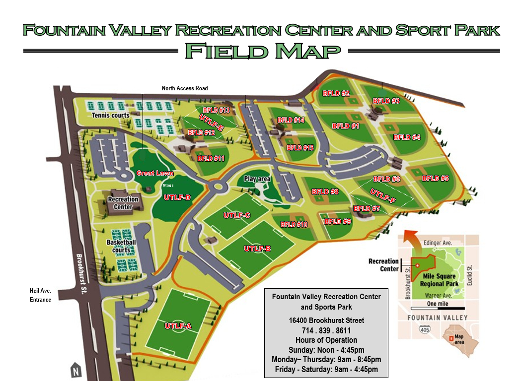 Softball Fields - Maps &amp;amp; Directions with regard to Sports At the Beach Field Map