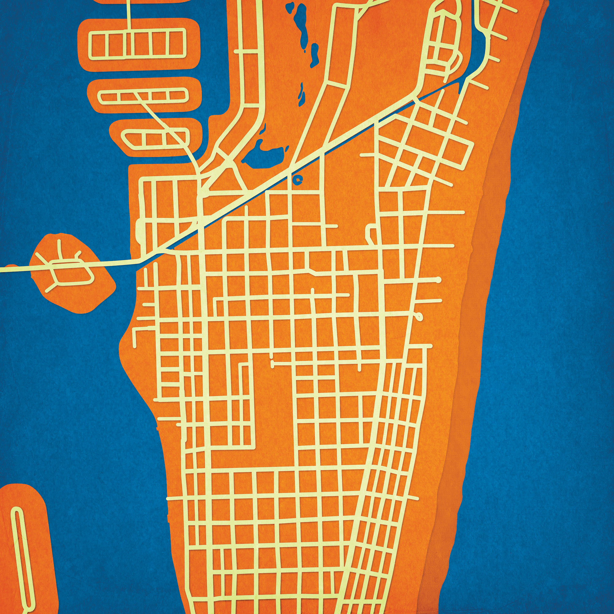 South Beach, Florida Map Artcity Prints - The Map Shop within South Beach Miami Florida Map