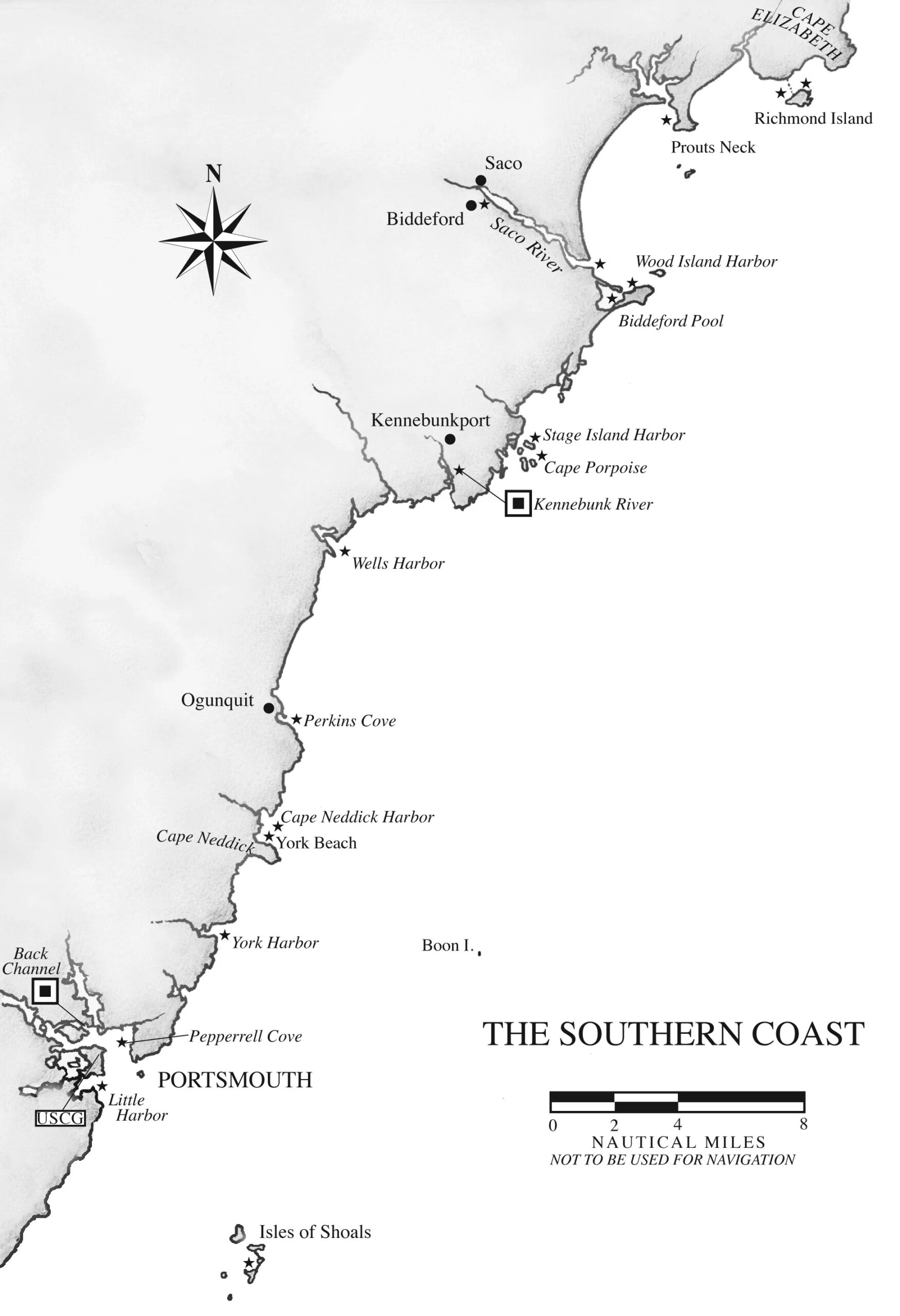 Southern Coast — A Cruising Guide To The Maine Coast with regard to Map of Beaches in Maine