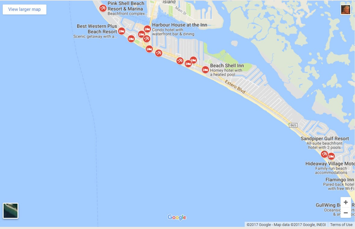 Southwest Florida Hotels &amp;amp; Accommodations intended for Map of Fort Myers Beach Hotels