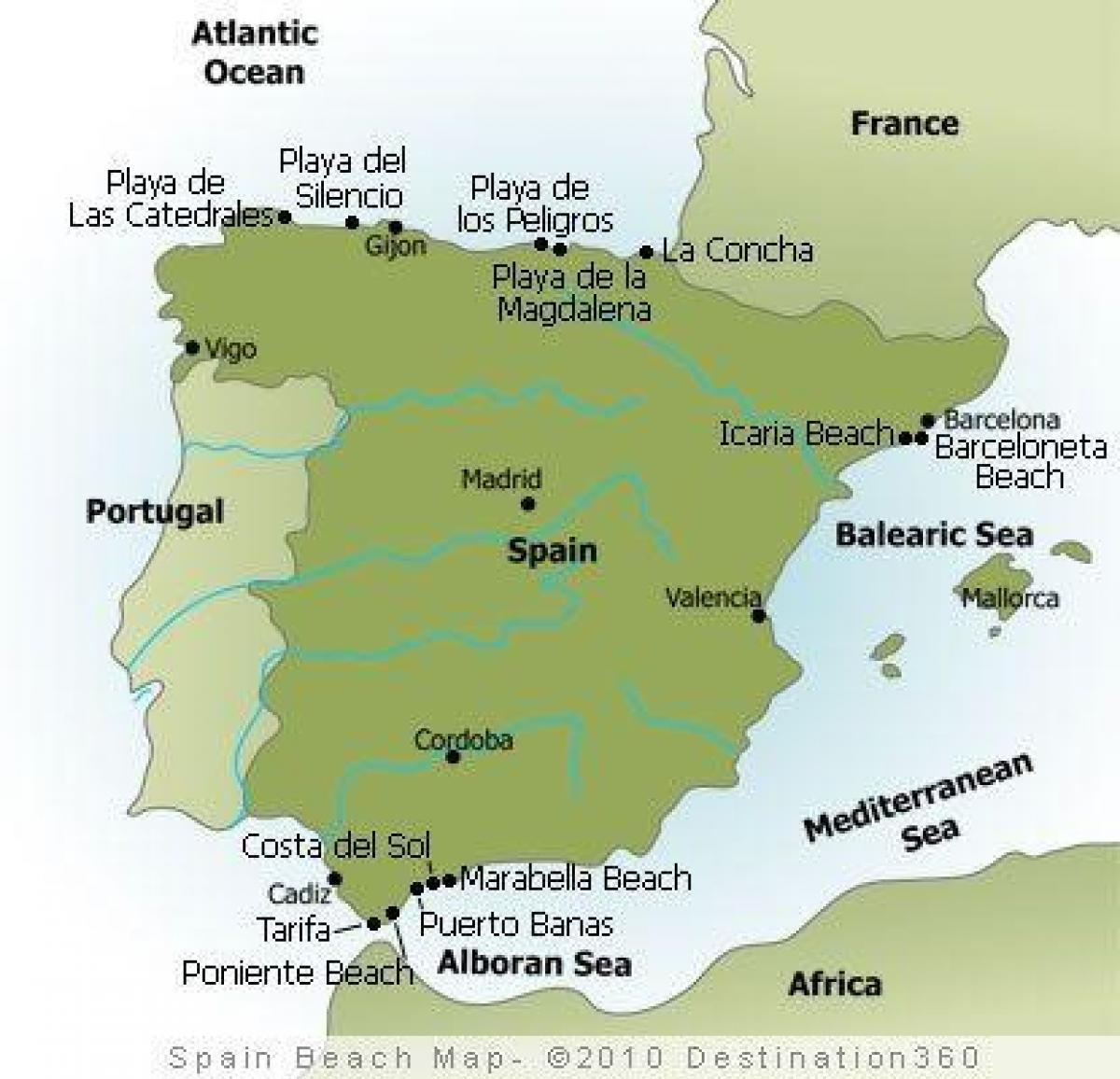 Spain Beaches Map - Map Of Spain Beaches (Southern Europe - Europe) for Best Beaches In Spain Map