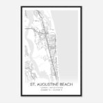 St. Augustine Beach Florida Map Poster, Modern Home Decor Wall Art Print    Custom Maps & Posters With St Augustine Beach Florida Map