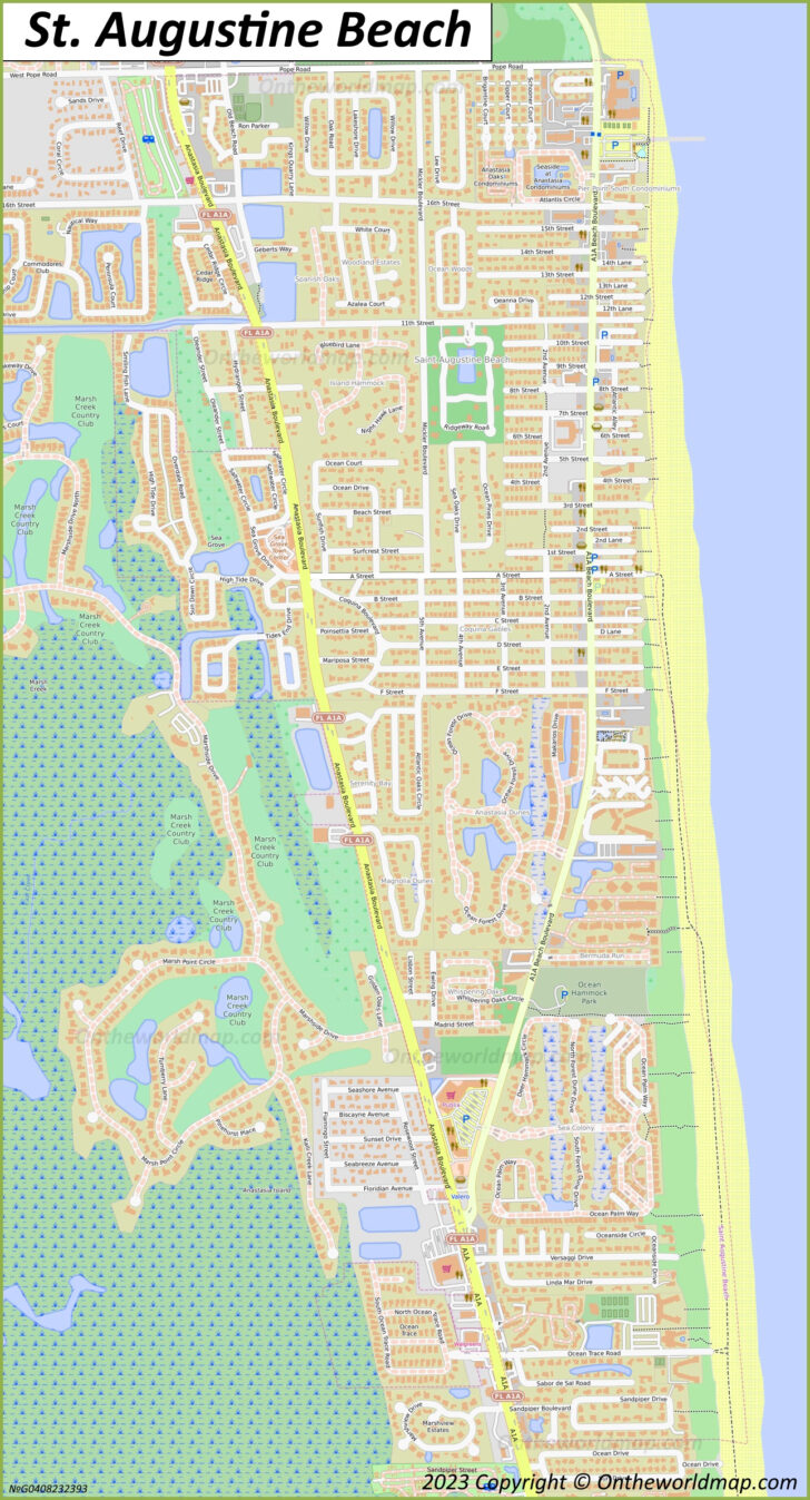 St Augustine Beach Fl Map St Augustine Beach Fl Map