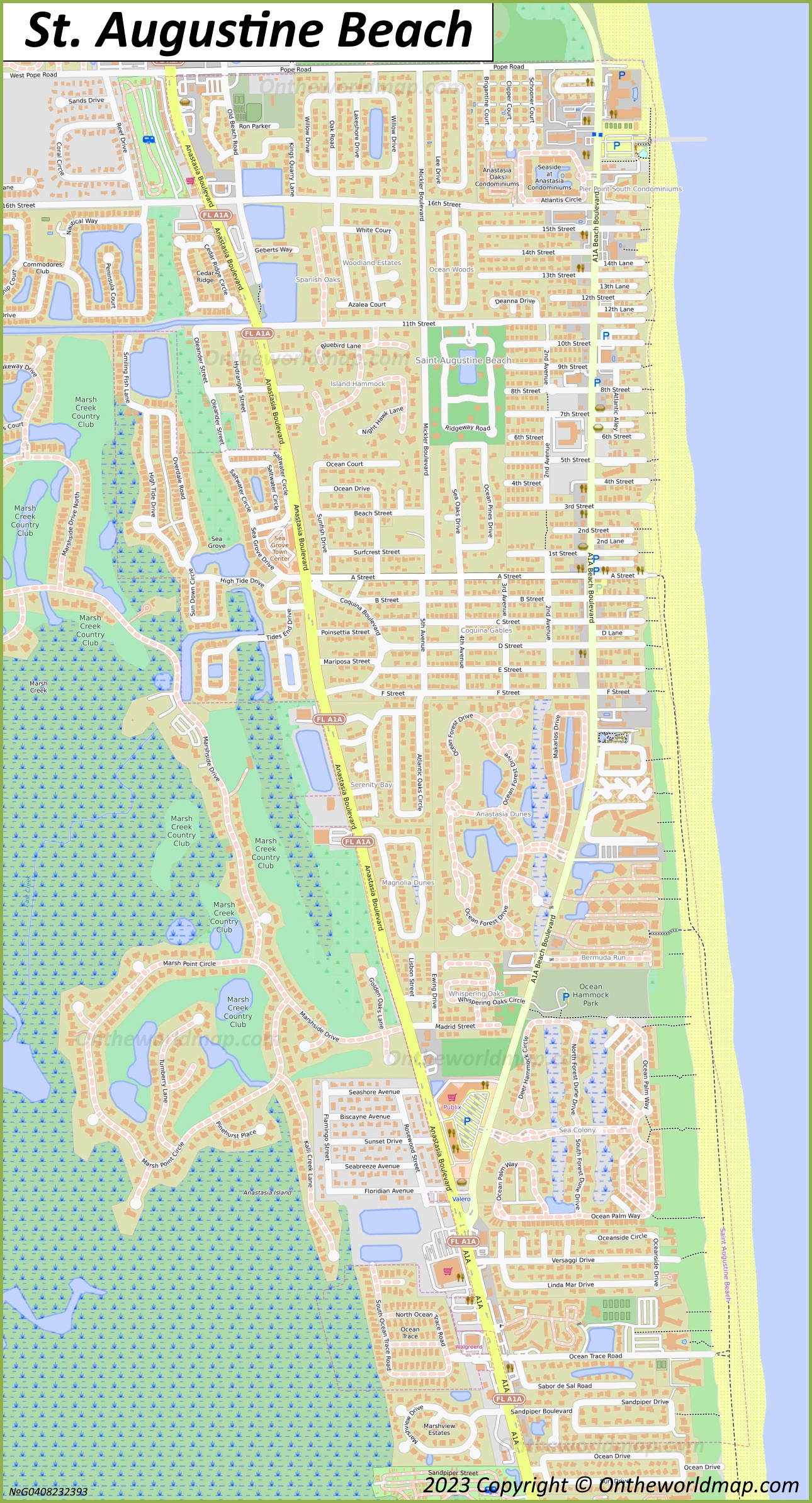 St. Augustine Beach Map | Florida, U.s. | Discover St. Augustine with St Augustine Beach Florida Map