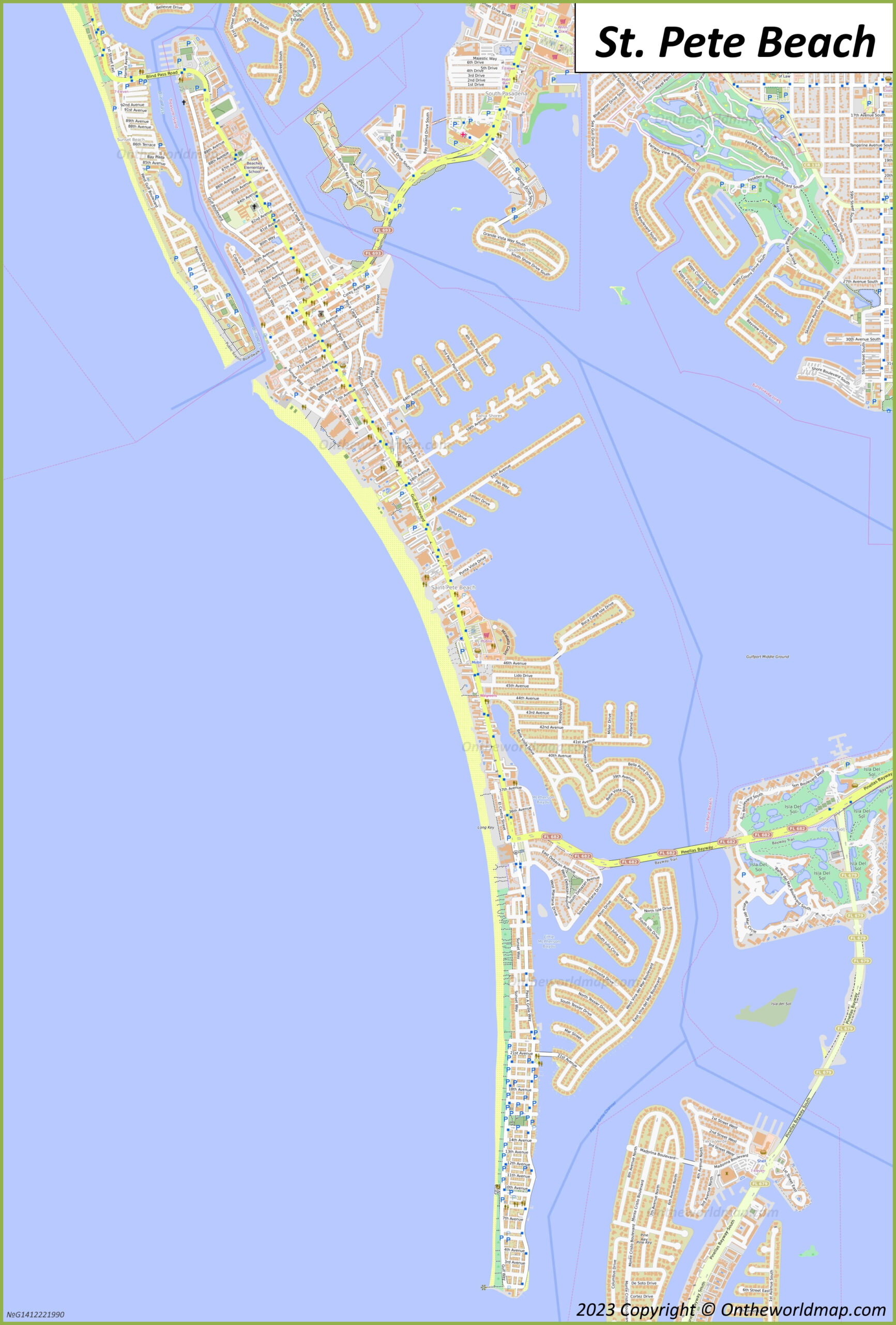 St Pete Beach Map | Florida, U.s. | Detailed Maps Of St Pete Beach regarding Map Of St Petersburg Beaches