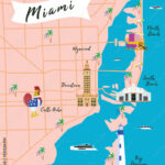Stock Vektorgrafik „Miami Map Vector, Miami Travel Map, Miami For Miami And Miami Beach Map