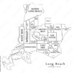 Stock Vektorgrafik „Modern City Map   Long Beach California City Regarding Map Of Long Beach Neighborhoods