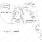 Stock Vektorgrafik „Modern City Map   Virginia Beach Va City Of Regarding Map Of Virginia Beach Neighborhoods