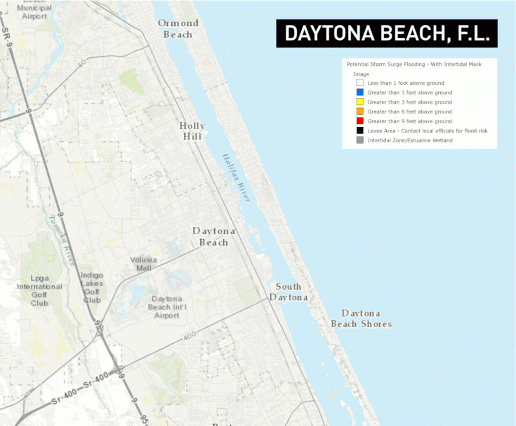 Storm Surge Maps Predict Widespread Flooding In Savannah And in Daytona Beach Flood Zone Map