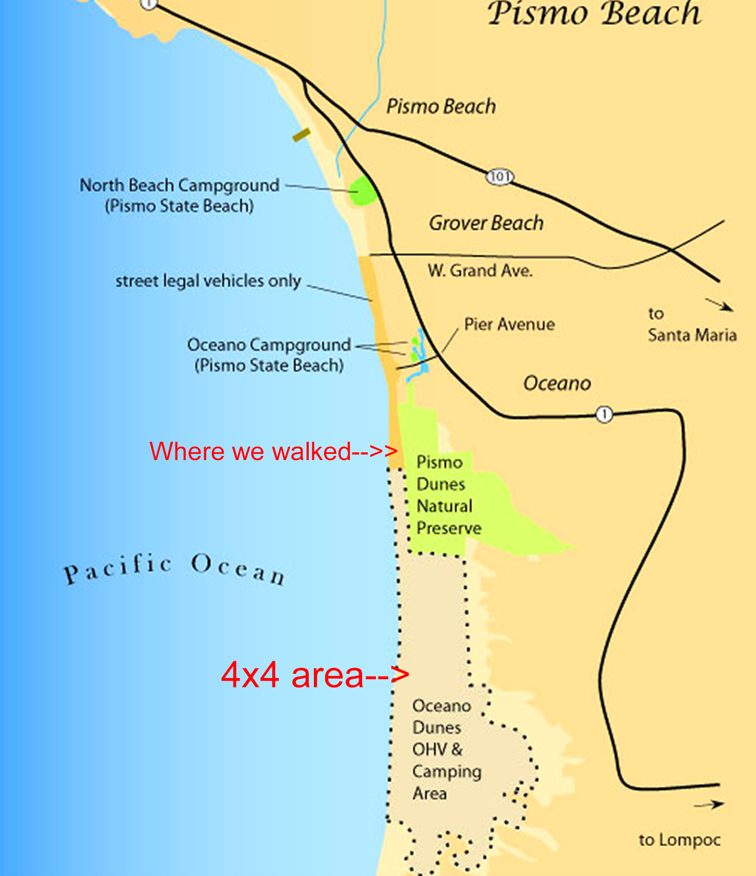 Summer Road Trip: Drive The Pismo Beach Dunes With Cameras! inside North Beach Campground Pismo Beach Map