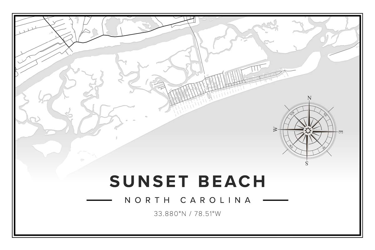Sunset Beach Map for Map Of Sunset Beach Nc