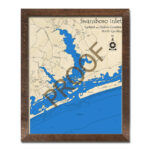 Swansboro Inlet   Emerald Isle 3D Wood Map, North Carolina Coast Within Emerald Isle Beach Nc Map