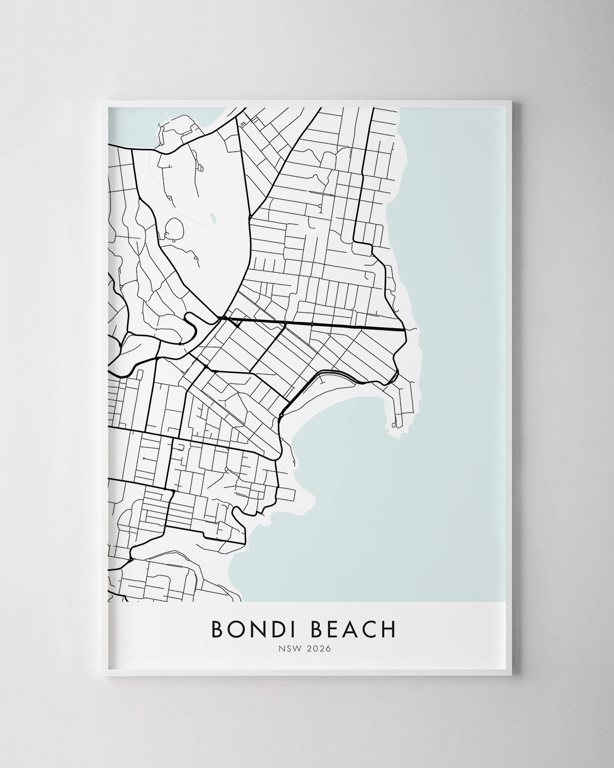 Sydney – Bondi Beach Map Print - Chelsea Chelsea inside Map of Australia Bondi Beach
