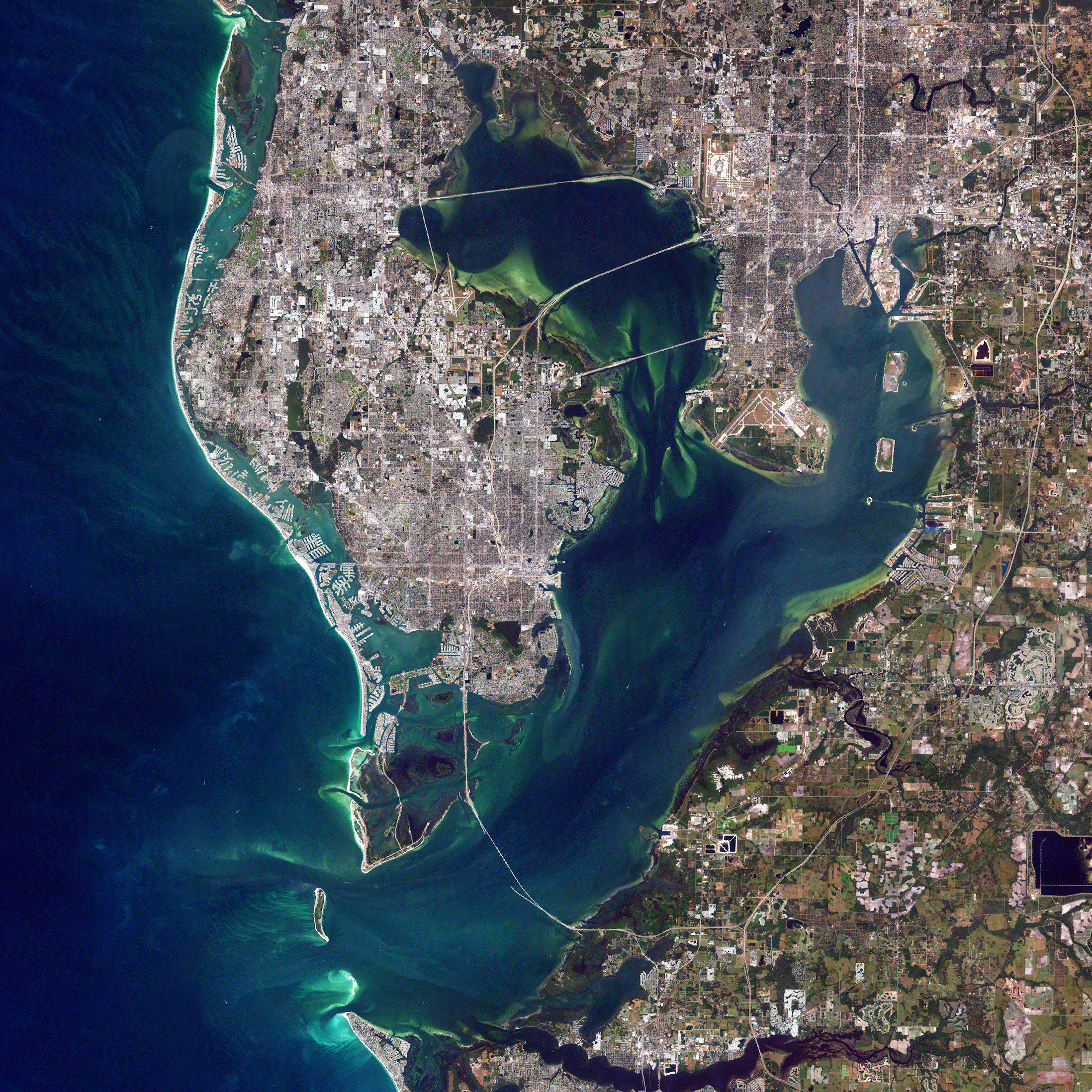 Tampa Bay, Florida with Satellite Map Of Florida Gulf Coast