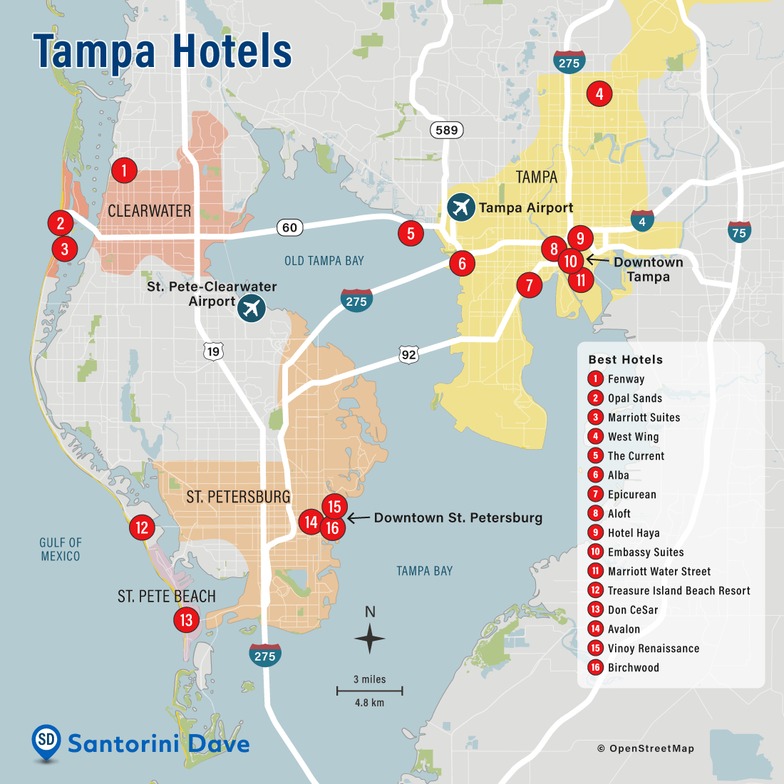 Tampa Hotel Map - Best Beach Resorts &amp;amp; Places To Stay pertaining to Map of Hotels on St Pete Beach Florida